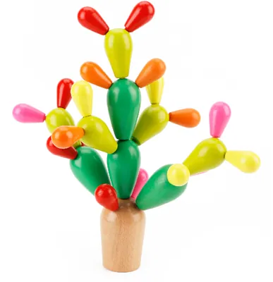 Wooden Stacking Rainbow Cactus Toy To Build And Stack Cactus Blo